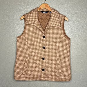LANDS’ END Houndstooth Primaloft button up Vest